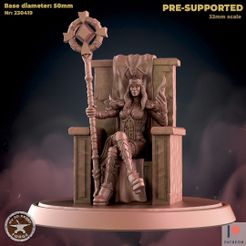 230419-Inquisitor_Preistess_on_throne.jpg Файл 3D Жрица-инквизитор на троне・Шаблон для 3D-печати для загрузки