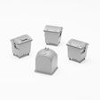 containers_showcase.jpg 3D file Garbage pack - Set of 13 containers and bins in H0 scale・3D printable model to download