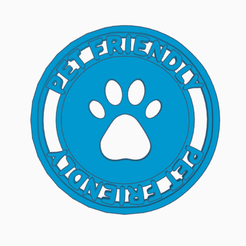 petfriendlymedallion.png Free STL file Pet friendly logo・Model to download and 3D print, multitaskcreator