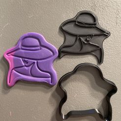 x ) ppp ‘ta ee SSS 3D file Fancy hat lady cookie cutter・3D printable model to download