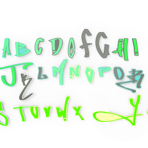graffiti tag alphabet png lettering
