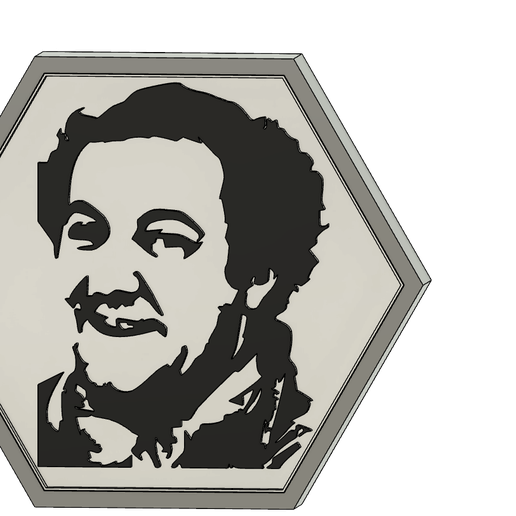 luminous portrait of coluche 3D model
