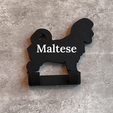 60-Maltese-WITH-NAME.png Maltese Dog Lead Hook Stl file