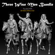 THUMB-copy01.png Les trois rois mages à cheval - Magi Nativity STL Bundle