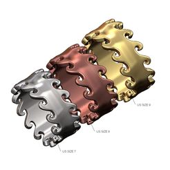 Double-side-wave-band-size7-8-9-00.jpg Archivo STL Doble banda ondulada US sizes 7 8 9 Modelo impreso en 3D・Plan de impresión en 3D para descargar