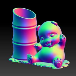 2023-09-23_150947.jpg Fichier STL Porte-stylo en forme de panda・Modèle pour imprimante 3D à télécharger