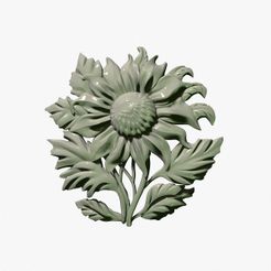 WHITE_RENDER.jpg STL file SUNFLOWER for casting・3D printable model to download