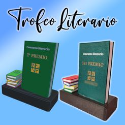 Trofeo_portada.jpg STL file 🏆 Literary Trophy (Literary Trophy)・3D printable model to download