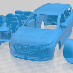 Hyundai-SantaFe-2019-Cristales-Separados-1.jpg Download 3D file Hyundai SantaFe 2019 Printable Car・Model to download and 3D print, hora80