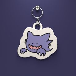 untitled.jpg STL file POKEMON chibi HAUNTER KEYCHAIN ( EASY PRINT NO SUPPORTS)・3D print design to download