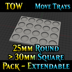 Miniature.png Adapter WFB-TOW - Move Tray Pack - 25mm Round to 30mm Square