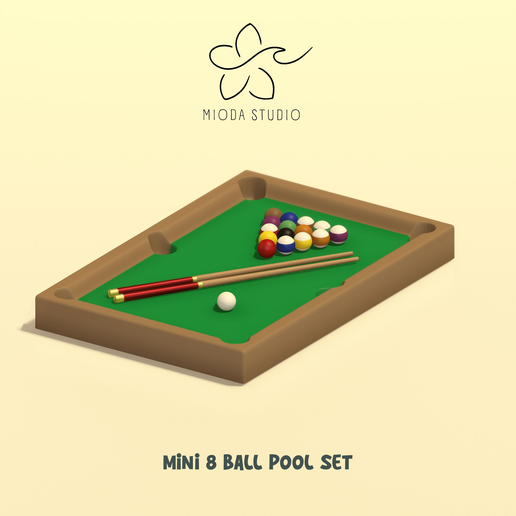 🎱 8 Ball Pool Mini Billiards Table STL Set – Fun 3D Printable Game Kit ...