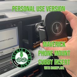 Cubbypersonal1.jpg Файл STL Maverick Phone Mount Cubby Insert - версия для личного пользования・3D-печатный дизайн для загрузки