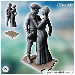 1-PREM.jpg Archivo STL Pareja con pirata y mujer en vestido de baile entrelazados (16) - Pirata Jungla Isla Playa Piratería Caribe Medieval Calavera Renacimiento・Modelo para descargar e imprimir en 3D
