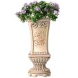 3ddd2.jpg 古典陶瓷花瓶瓮花盆中的观赏植物花朵 3D 模型