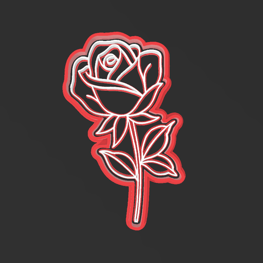 Rosa, Dia de la mujer cortante de galletas 3D model