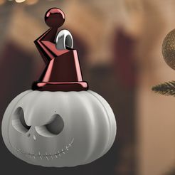 JackSkel.jpeg Free OBJ file Jack Skellington Christmas ball and decoration・3D printer model to download
