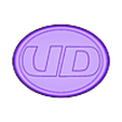 ud logo_obj.obj logotipo de la ud modelo de impresión en 3d