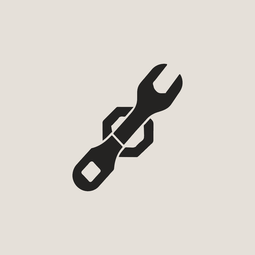 Minimalist Spanner and Nut Workshop Wall Art