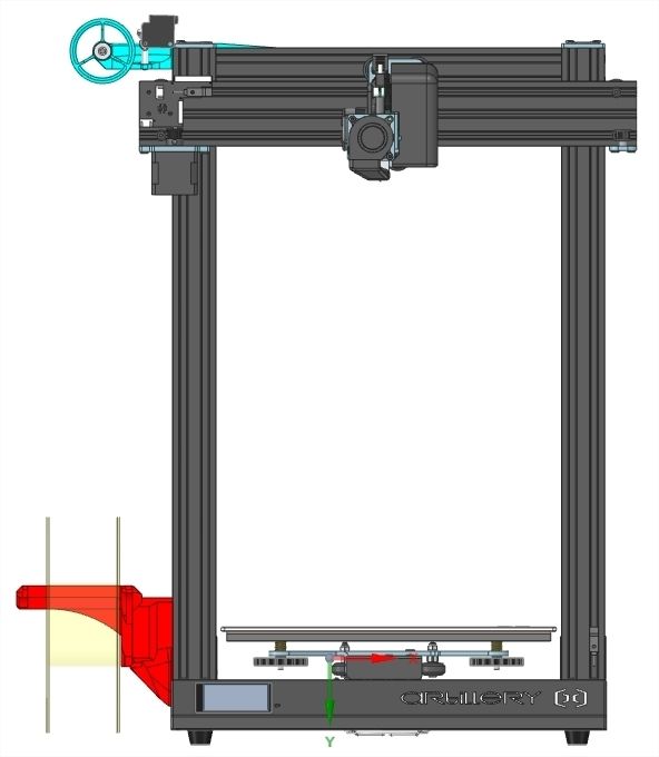 Side Spool System - printer view (flat mount).jpg Descargar archivo STL gratis Sistema de carrete lateral para Sidewinder X1 • Diseño imprimible en 3D, Atoban