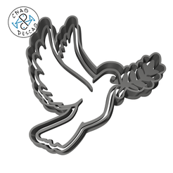 Peace-Pigeon-2_7cm_2pc_CP.png Download STL file Peace Pigeon - Cookie Cutter - Fondant - Polymer Clay • 3D print object, Cambeiro