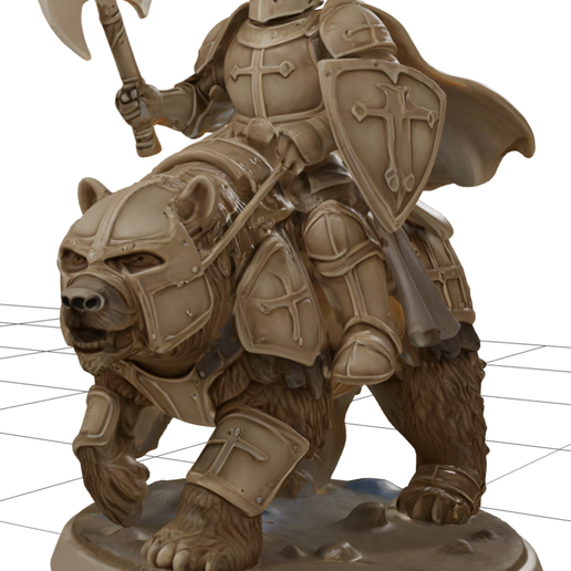 🐻 medieval european warrior cavalry bear・ STL File for 3D printing・Cults