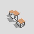 IMG_3157.jpeg Table with Structural Pipe and Wooden Benches - Design 3D
