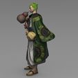 RENDER-NEW-FACE-IZQ.jpg RORONOA ZORO - ONE PIECE - WANO KUNI 3Dprint model (with 2 different faces) - RORONOA ZORO - ONE PIECE - WANO KUNI 3D printable model (with two different faces)