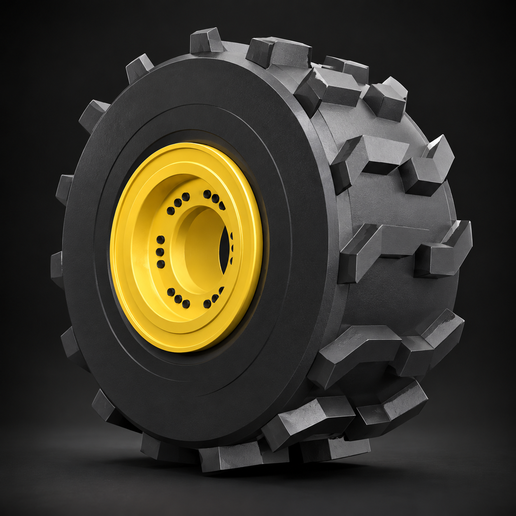 Heavy Equipment Wheel – 100mm | Free STL + MAX