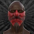 4-1.jpg Japanese Tengu Half Mask Oni Demon Mask 3D print model