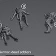 28mm German dead soldiers WW1, dead soldiers (5 nationalities) - 28mm