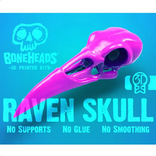 Boneheads_Raven_3DKitbash_1_Header_Cults3d.jpg Free STL file Boneheads: Raven - Skull Kit - PROMO - 3DKitbash.com・Object to download and to 3D print, Quincy_of_3DKitbash