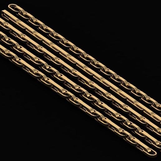 💫 Gold Chain Model different sizes・ STL File for 3D printing・Cults