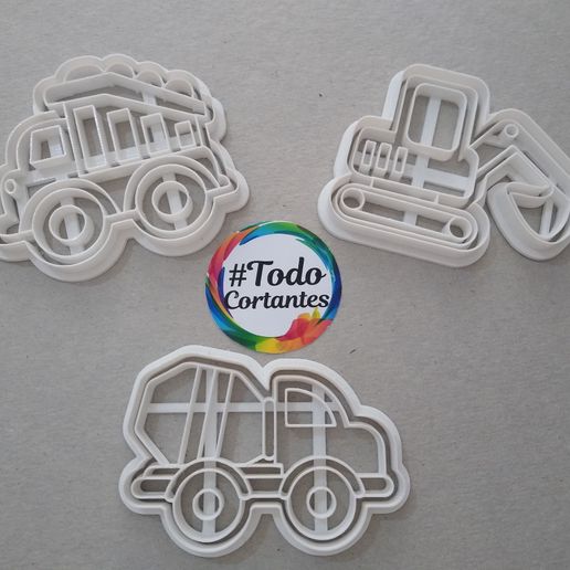 3D printed set vehicles construction cookie cutter • made with Anet A8 ...