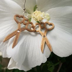 20180712_152532.jpg Fichier STL boucle d'oreille et pendentif ciseaux・Design imprimable en 3D à télécharger