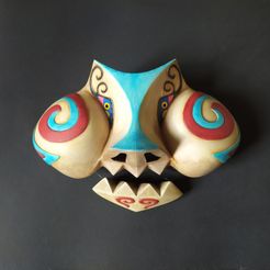 1691421777850.jpg Archivo STL Legend of Zelda: The Wind Waker - Máscara de Jalhalla / Máscara de cerdo estilizada・Modelo de impresora 3D para descargar