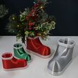 01098927.jpg Holiday Children Boot Planter / Container