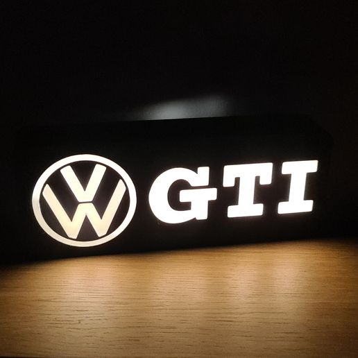 20250112_224822.jpg Easy Print Any Printer VW Golf Polo GTI MK 1 2 3 4 5 6 7 8 Rabbit Volkswagen Wolfsburg Edition LED Lightbox Desktop Wall mounted Workshop Garage Light Lamp