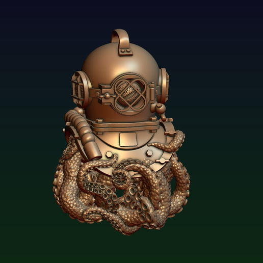 14.png Diving helmet with octopus
