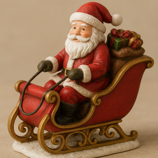 traineaux.png 3D 圣诞老人雪橇模型 / Modèle 3D de Père Noël dans un traîneau