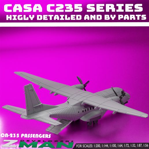 カムパネルラ　2点おまとめ ✈️ CASA CN-235 (2 IN 1) V11 (PASSENGERS)・ STL File for 3D