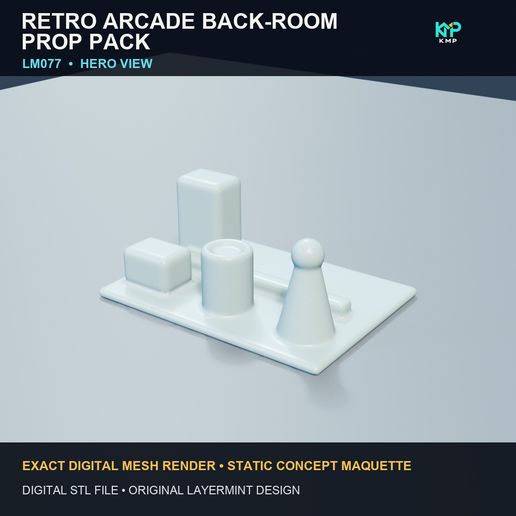 STATIC DECORATIVE STL — Retro arcade back-room prop pack