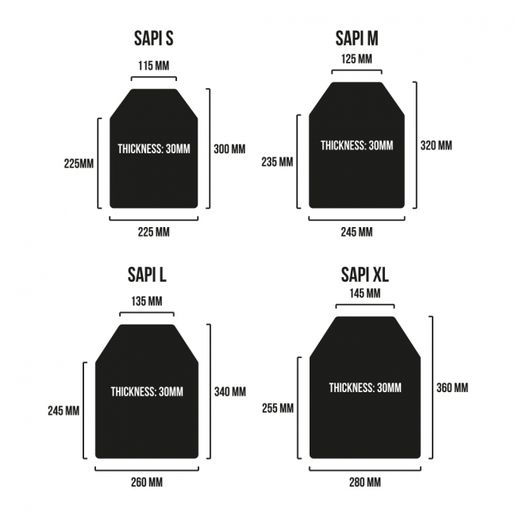 🔫 Set of SAPI plates in S M L and XL - Flat・ STL File for ・Cults