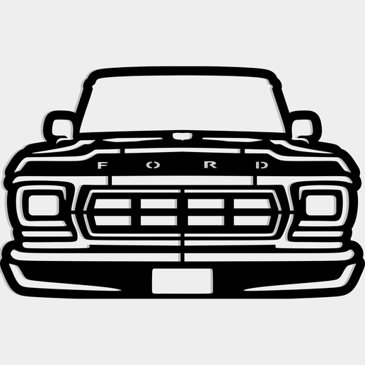 Car Front End 9 - 2D/3D Wall Art STL+SVG For CNC Router, Plasma, Waterjet, Laser & 3D Printer - 3D model önizlemesi