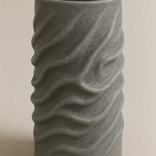 Soft Wave Textured Vase 🌊🪴 ・Free STL File for 3D printing・Cults