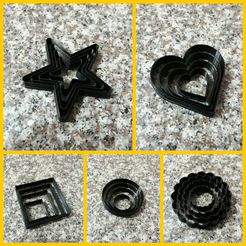 Desktop.jpg Free 3D file Super set 20 cutters - round, square, star, heart, curly・Template to download and 3D print