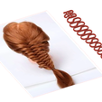 Female braid hair 03 v32-02.png hair braid hair styling roller hair accessories for girl headdress weaving tool fbh-03 3d print cnc