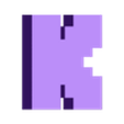 k.STL Minecraft Alphabet Letter