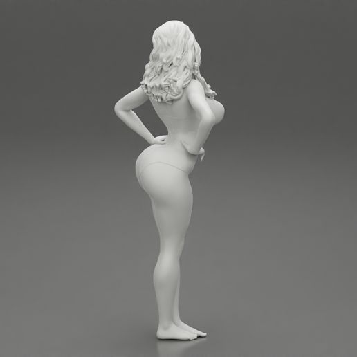 Girl-0010.jpg 3D file Beautiful Girl Stylish Bikini Posing Sandy Beach 3D Print Model・3D printer design to download, 3DGeshaft
