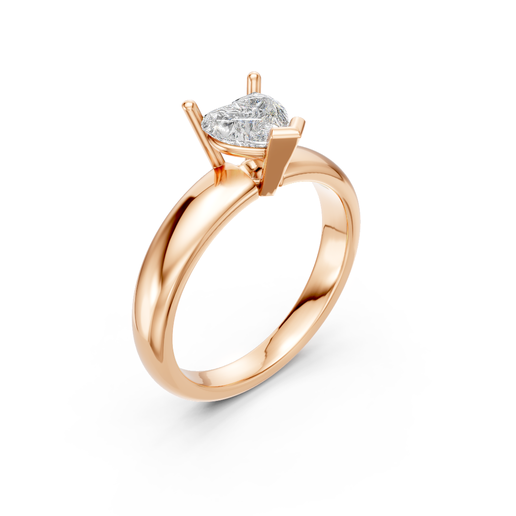 Heart Shape Diamond Ring CAD Model - US Size 7